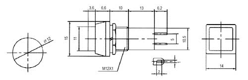 Přepínač tlačítko čtv. ON-OFF 250V/1A černé