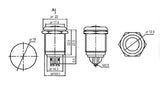 Přepínač tlačítko kul. OFF-(ON) kov-typ3 (12V)