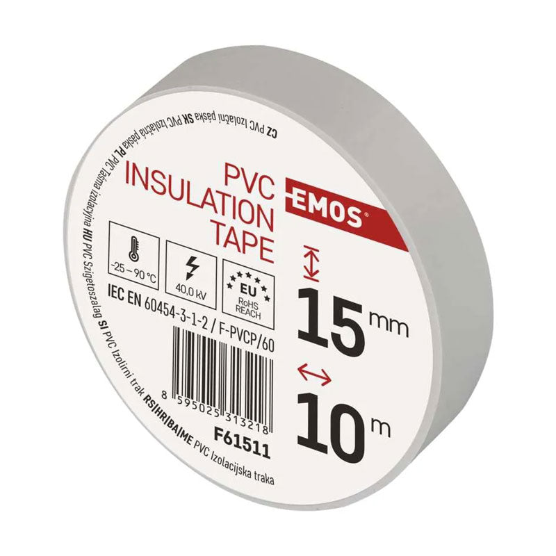 Páska izolační PVC 15mm/10m bílá EMOS 1ks