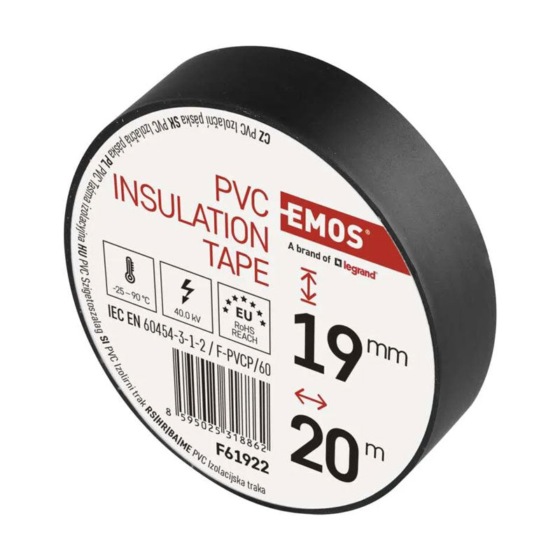 Páska izolační PVC 19mm/20m černá EMOS 1ks