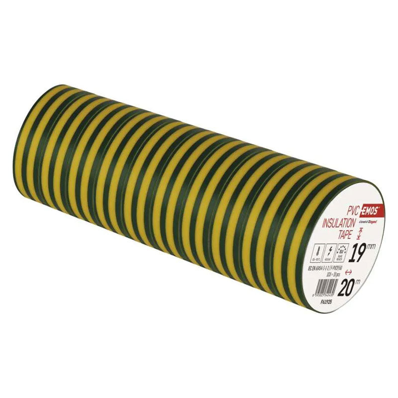 Páska izolační PVC 19mm/20m zelenožlutá EMOS 1ks