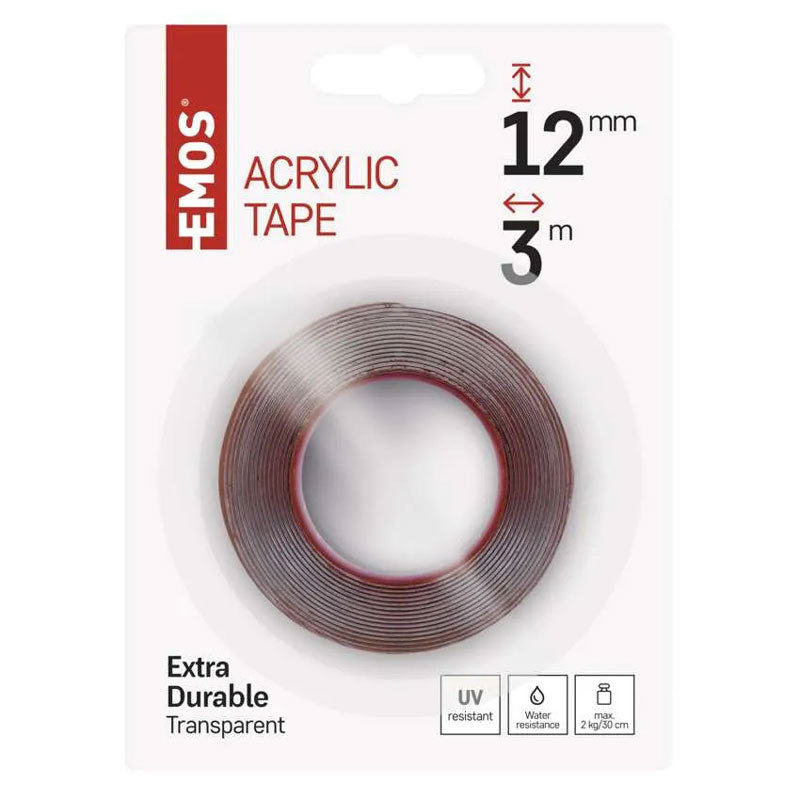 Páska akrylová oboustranná 12mm/ 3m, čirá EMOS F6060