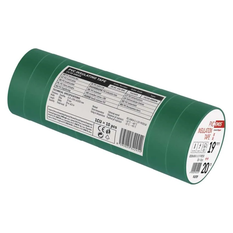 Páska izolační PVC 19mm/20m zelená EMOS 1ks