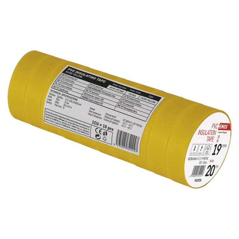 Páska izolační PVC 19mm/20m žlutá EMOS 1ks