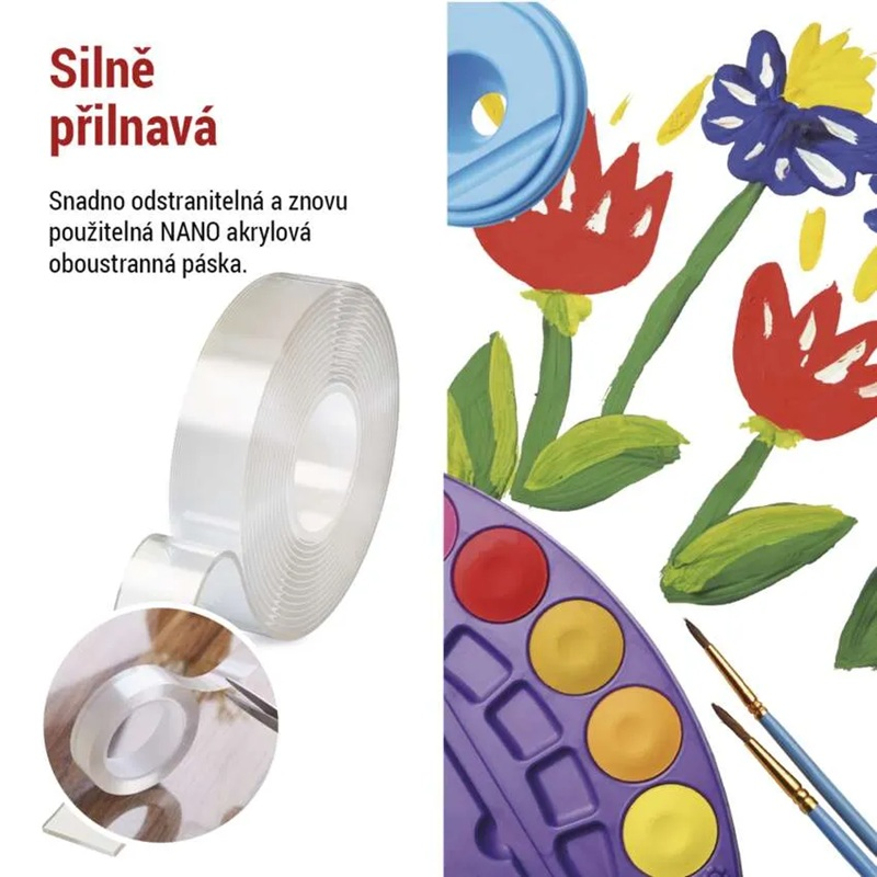 Páska NANO oboustranná 30mm/ 3m, transparentní