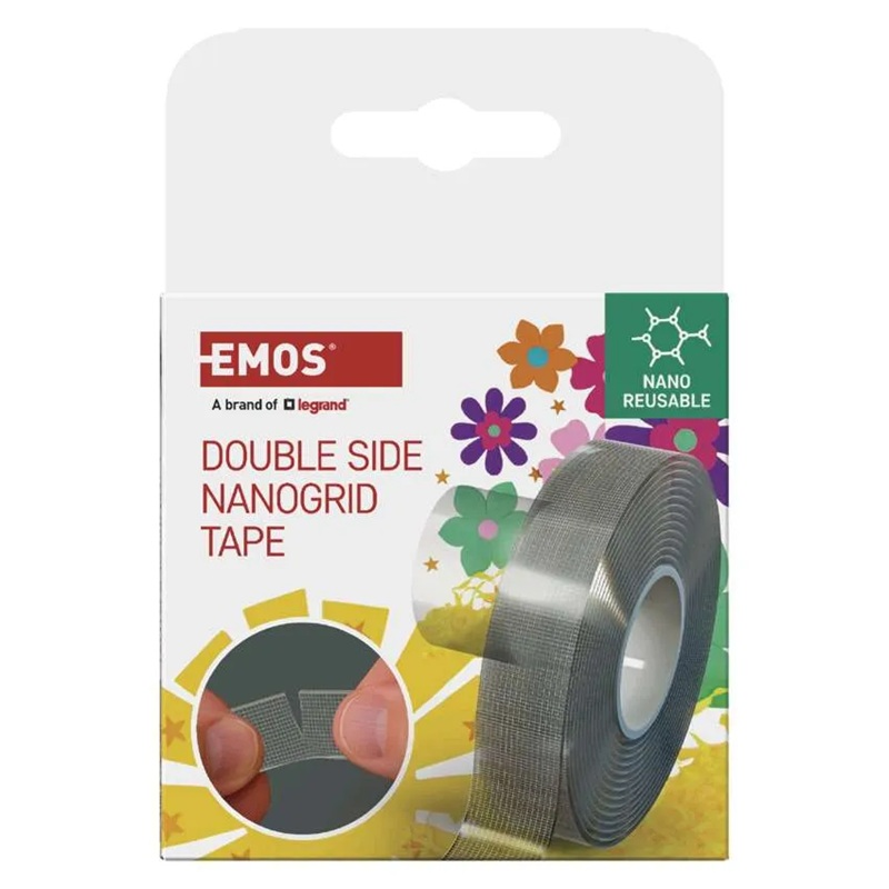 Páska oboustranná NANOGRID 19mm/ 3m transparentní EMOS F6301