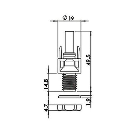 Konektor pro solární panely MC4-M na panel - female