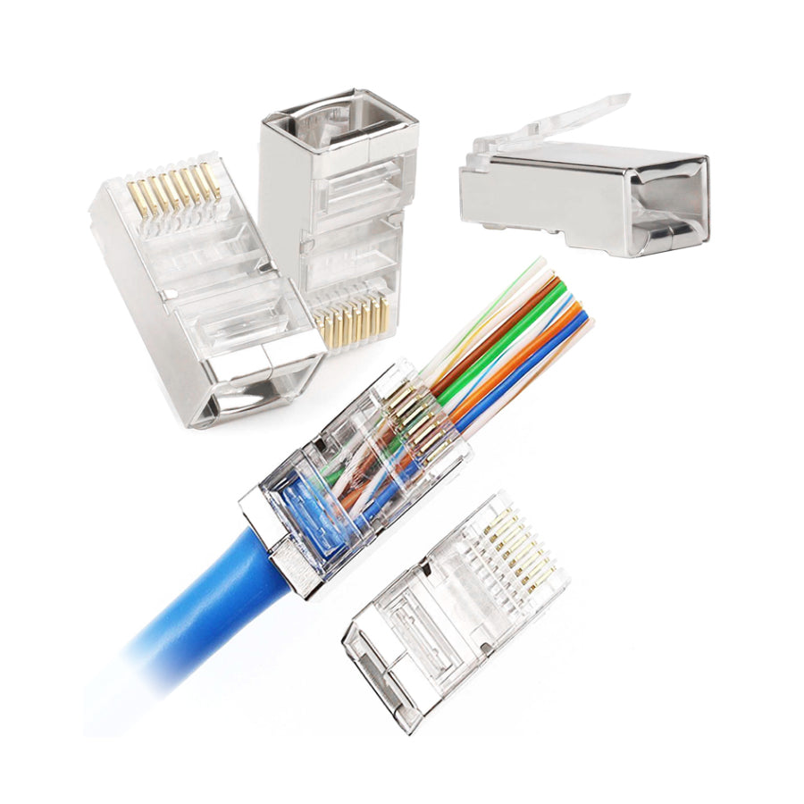 Konektor RJ45 8p-8c (drát) průchozí CAT.5E TEL0073