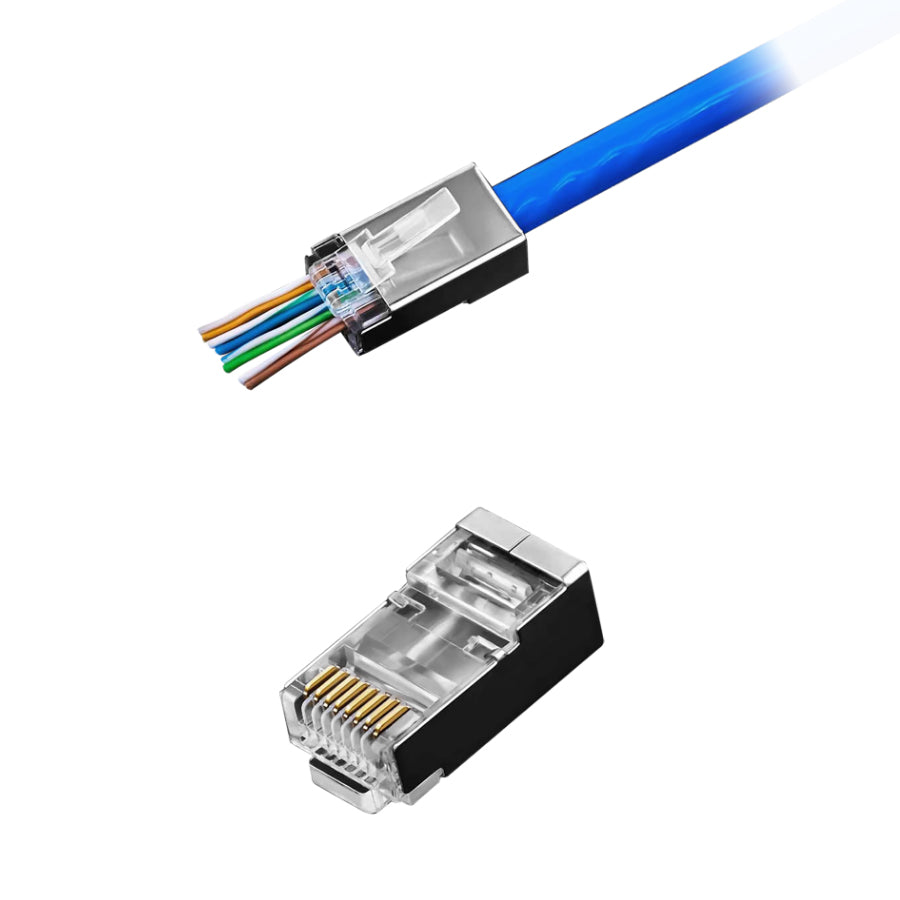 Konektor RJ45 8p-8c (drát) průchozí CAT.5E TEL0073