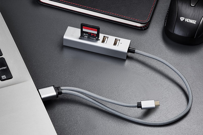 USB hub YENKEE YHC 103SR + čtečka