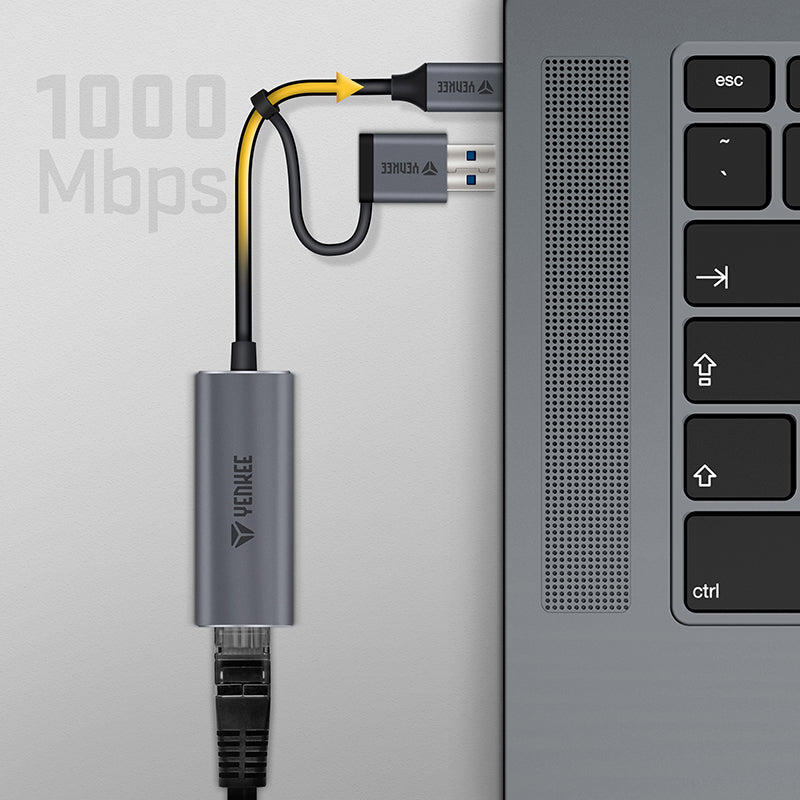 Adaptér YENKEE YTC 013 USB C na RJ45