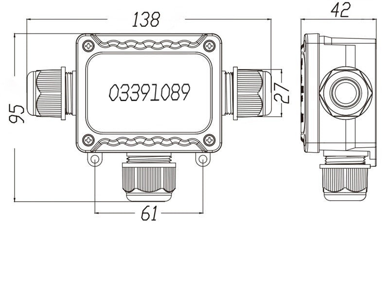 Spojka kabelová GCC008 450V,3x5-9mm, IP68 T1/2
