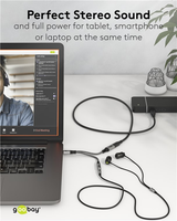 Adaptér GOOBAY 74524 2xUSB-C/JACK 3,5mm (pro poslech hudby)
