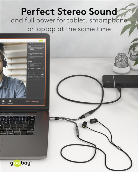 Adaptér GOOBAY 74524 2xUSB-C/JACK 3,5mm (pro poslech hudby)
