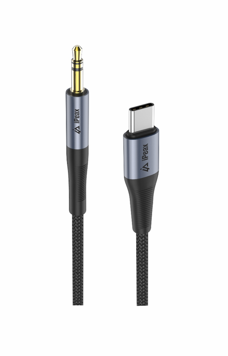 Adaptér iPEAX 90010139 USB-C / JACK 3,5mm (pro poslech hudby) Black