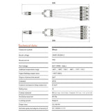 Kabel TIPA MC4 rozbočení 1x zdířka/ 4x konektor 30cm