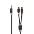 Kabel Jack 3,5mm stereo/2x Cinch 0,2m NEDIS CABW22250AT02