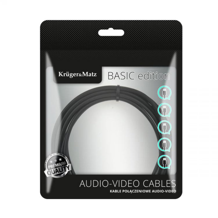 Kabel Jack 3,5mm konektor/Jack 3,5mm zdířka 1,8m KRUGER & MATZ KM1230 Basic