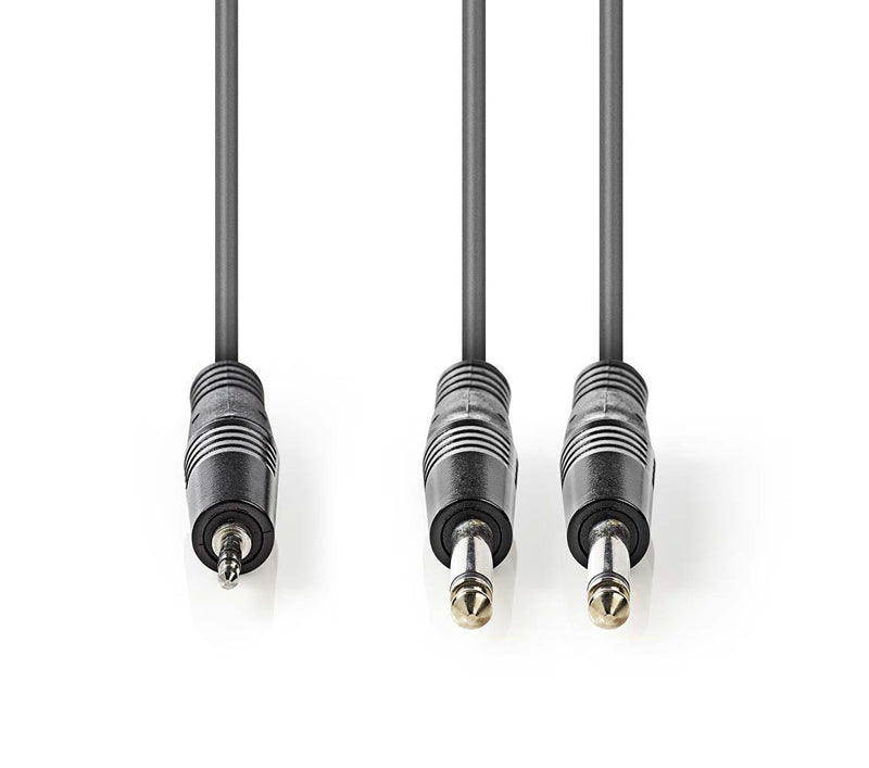 Kabel Jack 3,5mm konektor/2x Jack 6,35mm konektor 1,5m NEDIS COTH23200GY15