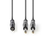 Kabel Jack 3,5mm konektor/2x Jack 6,35mm konektor 1,5m NEDIS COTH23200GY15