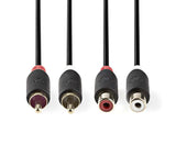 Kabel 2x Cinch konektor/2x Cinch zdířka 2m NEDIS CABW24205AT20