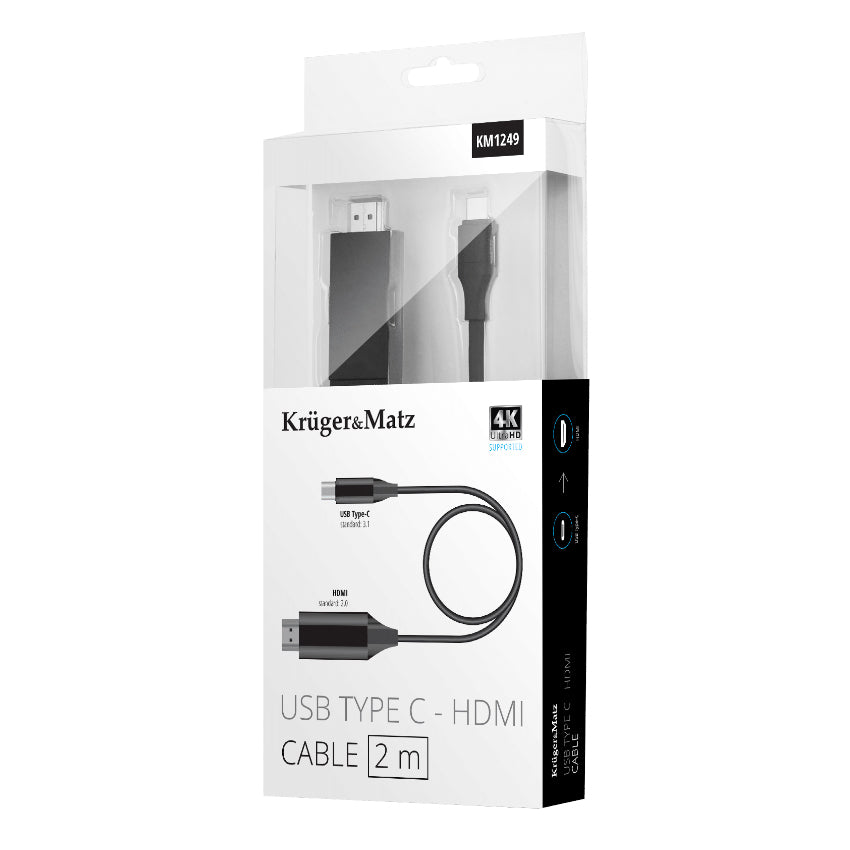 Kabel KRUGER & MATZ KM1249 HDMI/USB-C 2m Black