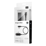 Kabel KRUGER & MATZ KM1249 HDMI/USB-C 2m Black