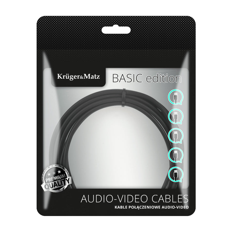 Kabel Jack 3.5mm stereo/2x Cinch 1m KRUGER & MATZ KM1218 Basic