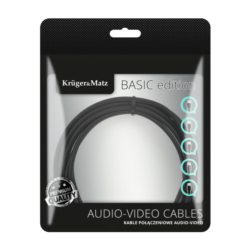 Kabel Jack 3.5mm stereo/2x Cinch 3m KRUGER & MATZ KM1216 Basic