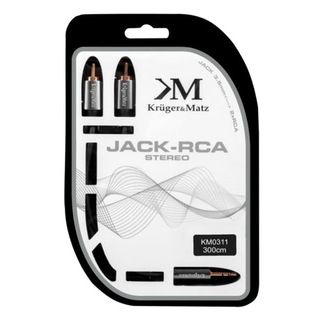 Kabel Jack 3.5mm stereo/2x Cinch 3m KRUGER & MATZ KM0311