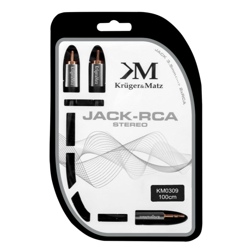 Kabel Jack 3.5mm stereo/2x Cinch 1m KRUGER & MATZ KM0309