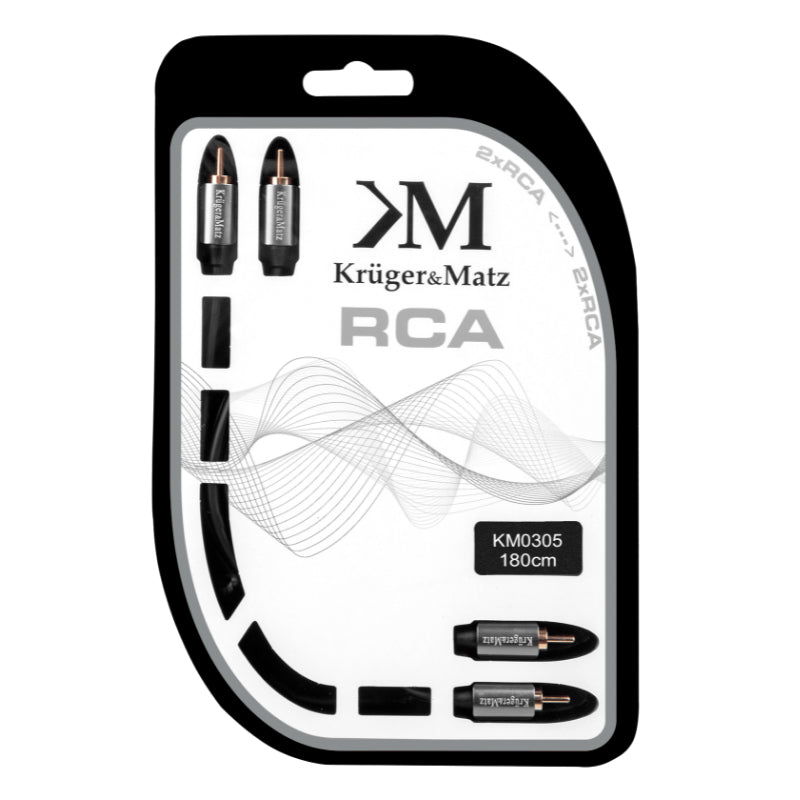 Kabel 2x Cinch konektor/2x Cinch konektor 1,8m KRUGER & MATZ KM0305