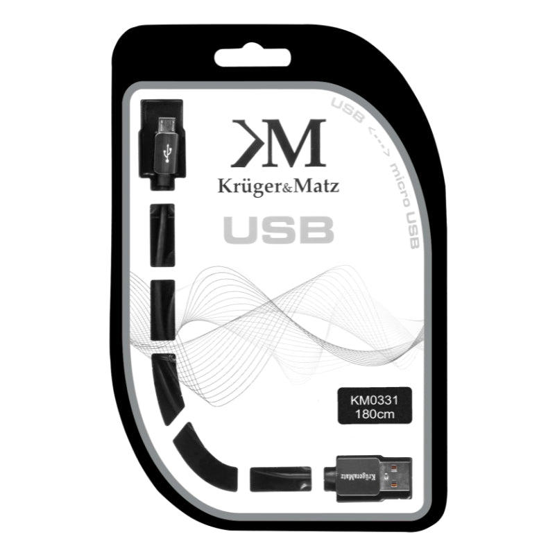 Kabel KRUGER & MATZ KM0331 USB/micro USB 1,8m Black