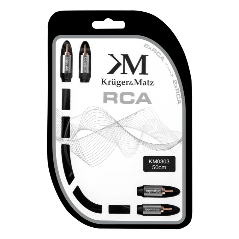 Kabel 2x Cinch konektor/2x Cinch konektor 0,5m KRUGER & MATZ KM0303
