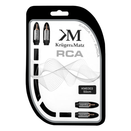 Kabel 2x Cinch konektor/2x Cinch konektor 0,5m KRUGER & MATZ KM0303