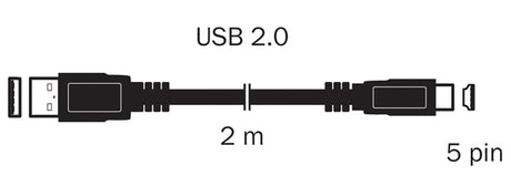 Kabel TIPA USB 2.0 A/Mini USB 1,8m černý