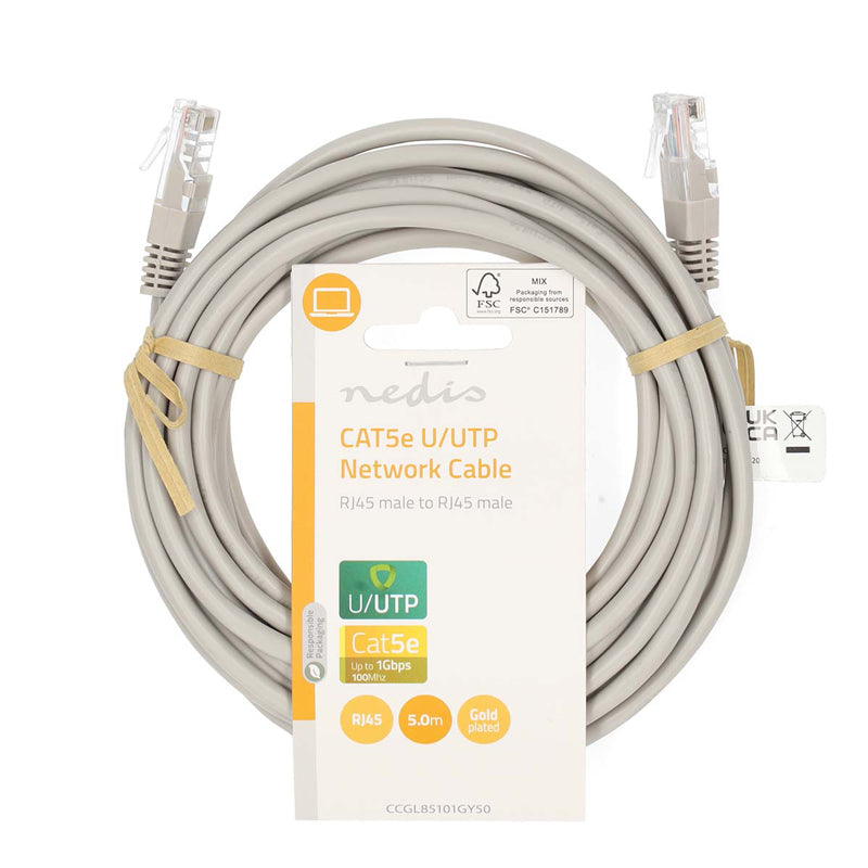 Kabel UTP RJ45/RJ45 Cat5e 5m NEDIS CCGL85101GY50