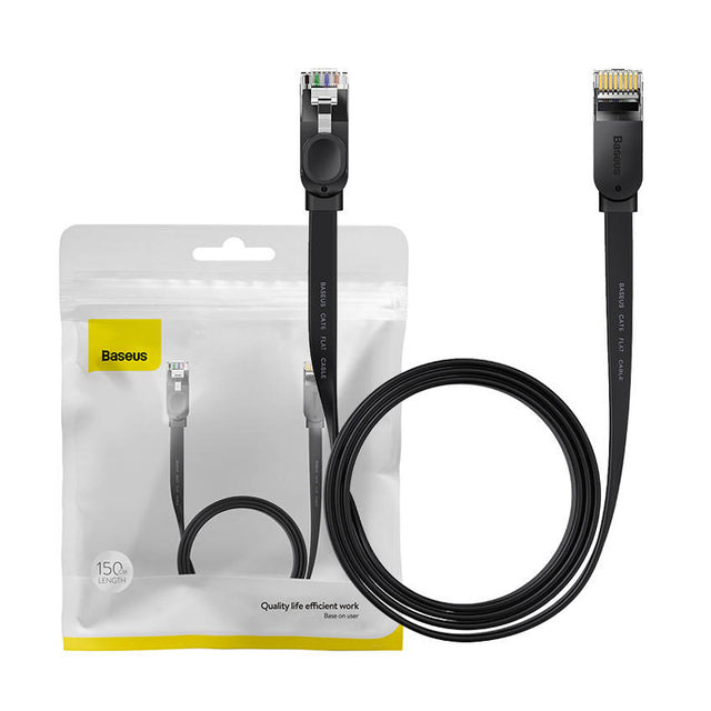 Kabel UTP RJ45/RJ45 Cat5 1,5m BASEUS plochý Black