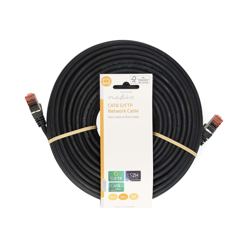 Kabel UTP Cat6 30m NEDIS CCGL85221BK300