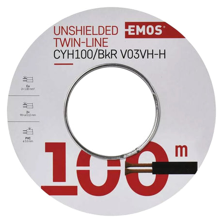 Dvojlinka nestíněná 2x1,0mm černo/rudá EMOS S8280 100m