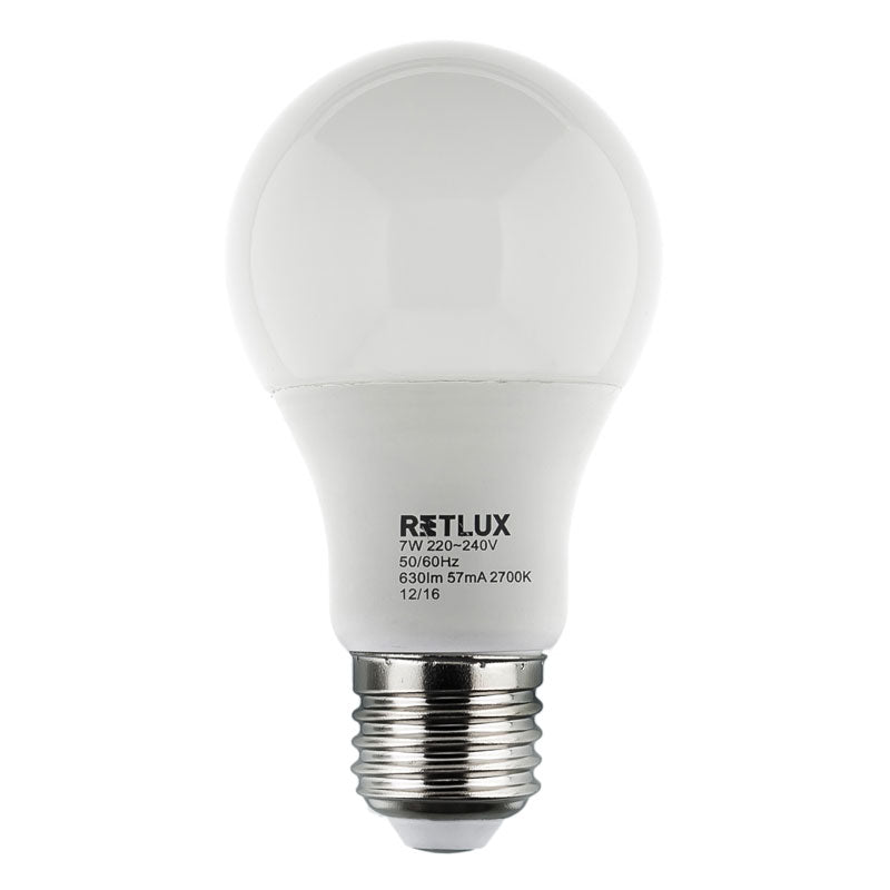 Žárovka LED E27  9W A60 bílá teplá RETLUX RLL 244