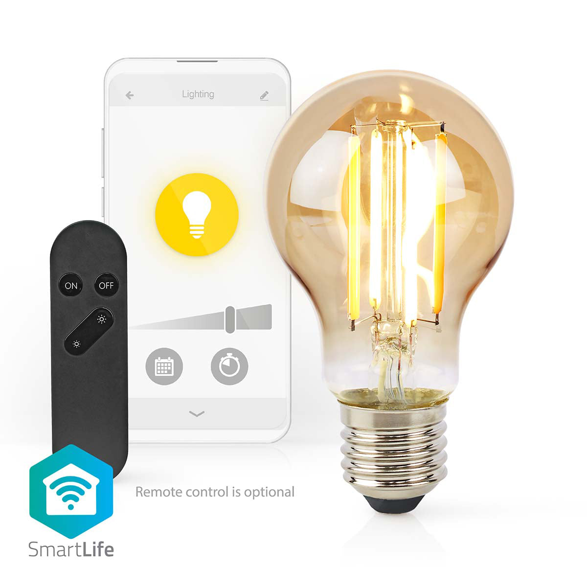 Smart LED žárovka E27 7W teplá bílá NEDIS WIFILRF10A60 WiFi Tuya