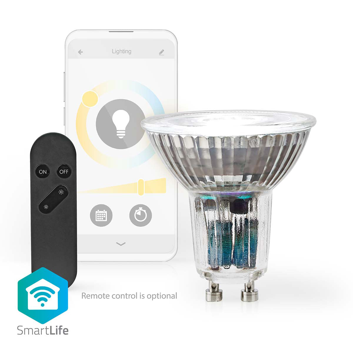 Smart LED žárovka GU10 4.9W bílá NEDIS WIFILRW10GU10 WiFi Tuya