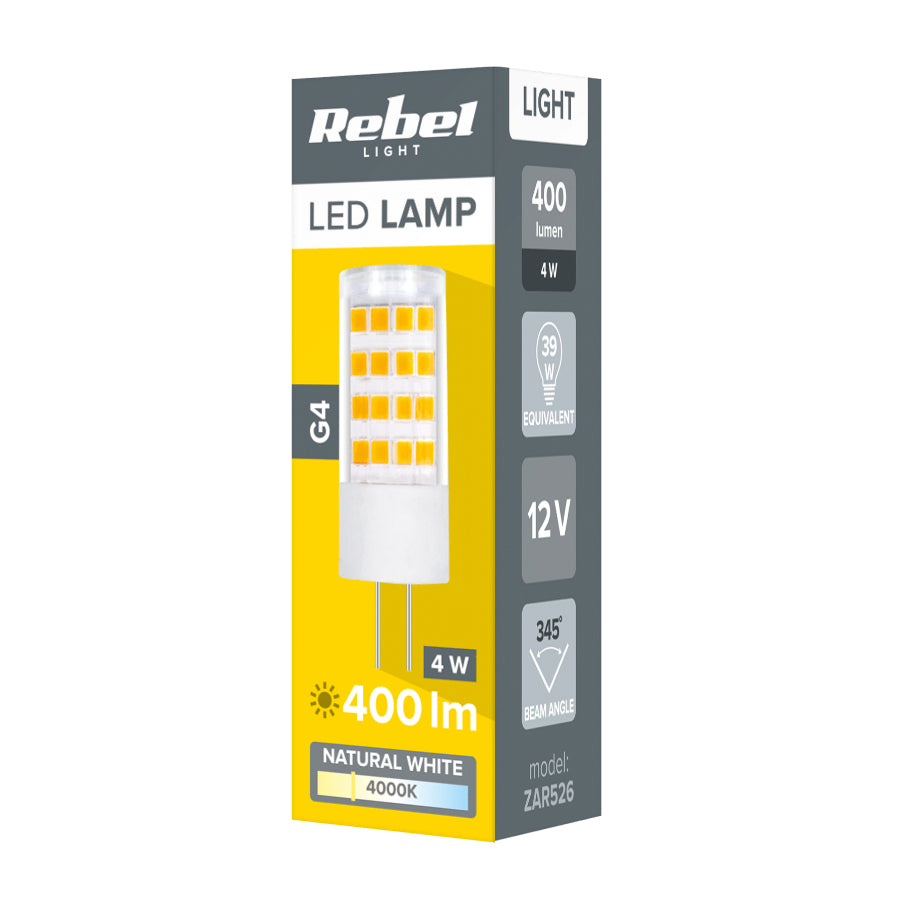 Žárovka LED G4 4W bílá přírodní REBEL ZAR0526