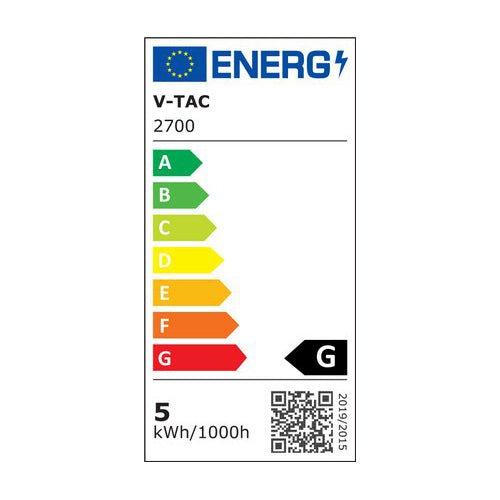 Žárovka Filament LED E27 5W G125 bílá teplá V-TAC VT-2205 Smoky Glass