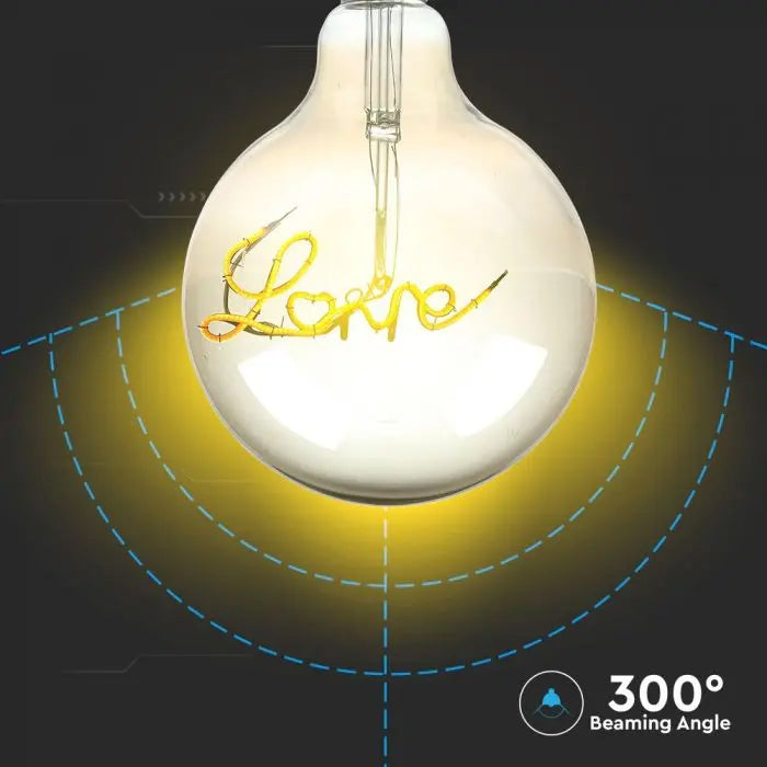 Žárovka Filament LED E27 5W G125 bílá teplá V-TAC VT-2205 Smoky Glass