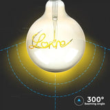 Žárovka Filament LED E27 5W G125 bílá teplá V-TAC VT-2205 Smoky Glass