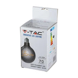 Žárovka Filament LED E27 5W G125 bílá teplá V-TAC VT-2205 Smoky Glass