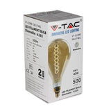 Žárovka Filament LED E27 8W A165 bílá teplá V-TAC VT-2138 Dimmable