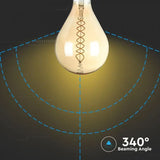 Žárovka Filament LED E27 8W A165 bílá teplá V-TAC VT-2138 Dimmable